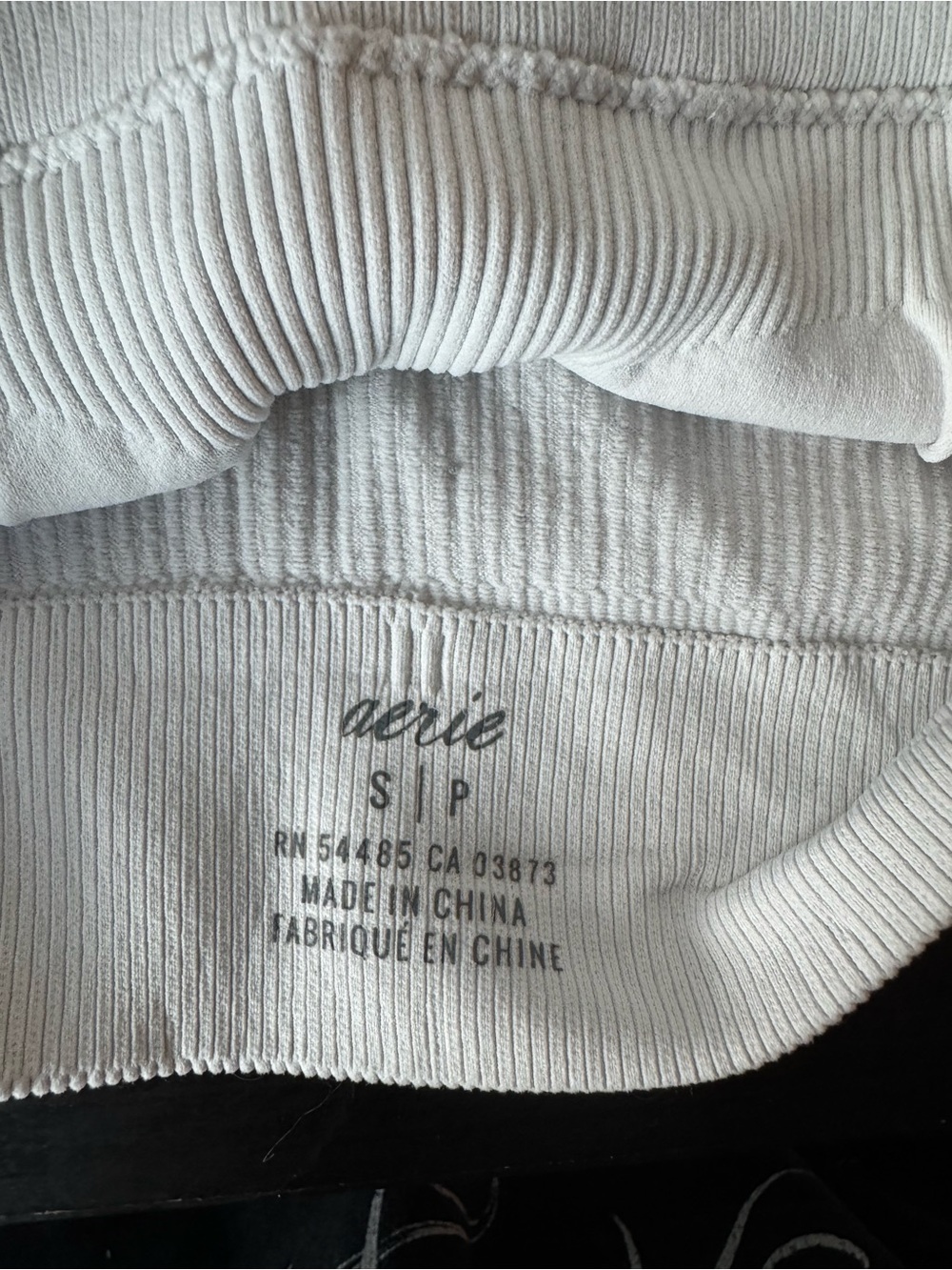Aerie Seamless Ribbed V-Neck Bralette Crop Top White Small S - Picture 3 of 3